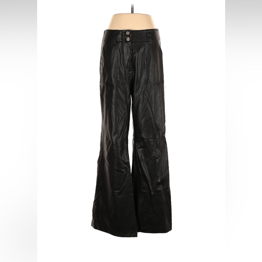 Maeve Anthropologie Faux Leather Wide Leg Pants